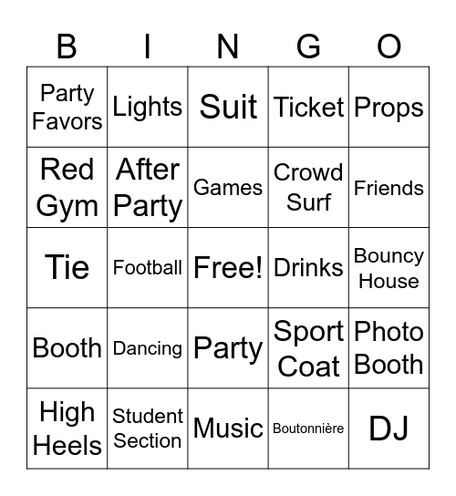 Hawken Homecoming Bingo Card