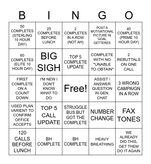 It's TUES-YAYYYYY Bingo Card