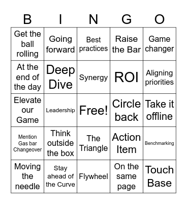 Townhall Bingo Card