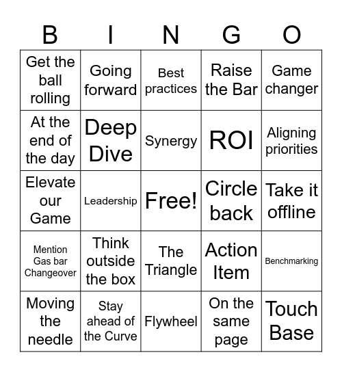 Townhall Bingo Card