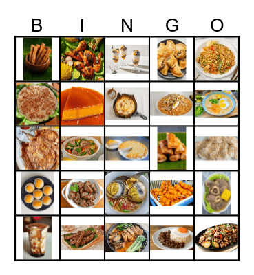 Filipino Food Bingo Card