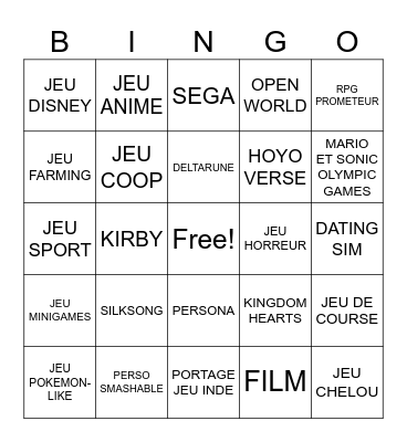 BINGO NINTENDO DIRECT Bingo Card