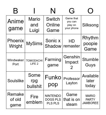 Switch Direct Bingo Card