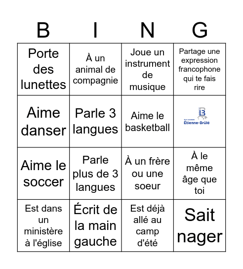 BINGO CONNAISSANCE Bingo Card