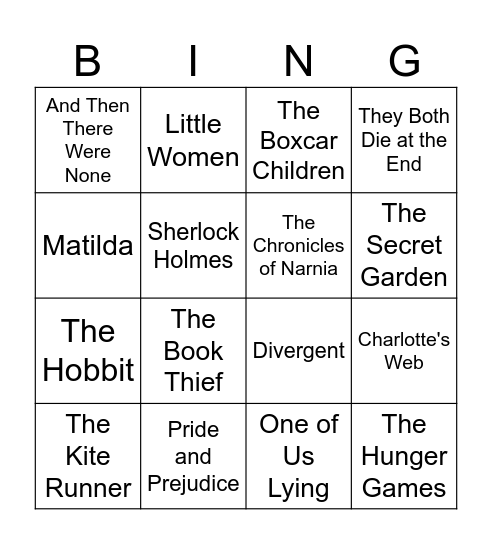 Book Bingo Card