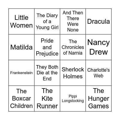 Book Bingo Card