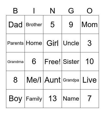 Week 1- ASL Bingo Card