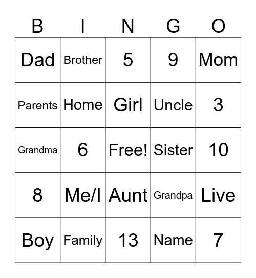 Week 1- ASL Bingo Card