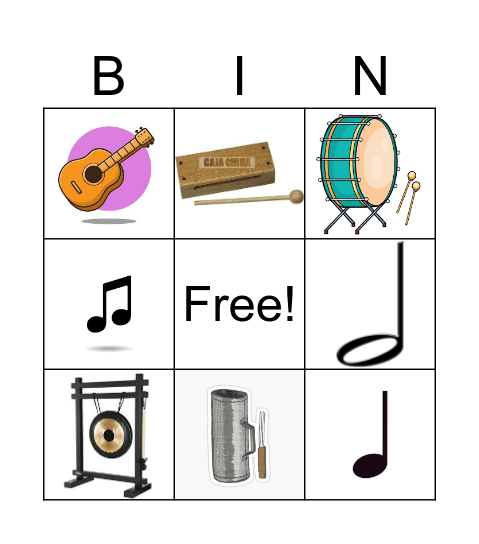 MUSICA Bingo Card