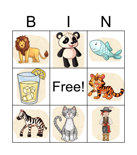 WORDS IN PICTURES Bingo Card