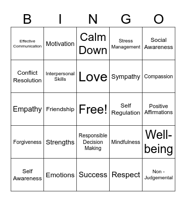 SEL BINGO Card