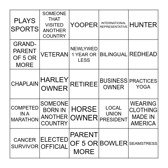 2016 UAW WOMEN'S CONFERENCE  Bingo Card