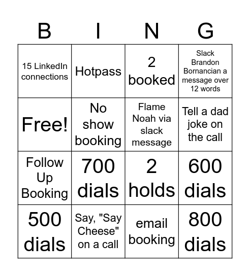 Kingdom Bingo Card