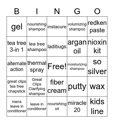 Product Bingo  Bingo Card