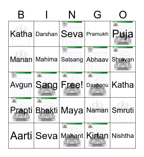 Bhakti Bingo Card