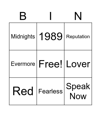 Test Bingo Card