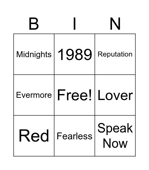 Test Bingo Card