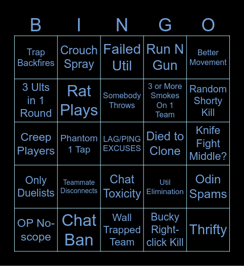 Abi's Valorant Bingo Card