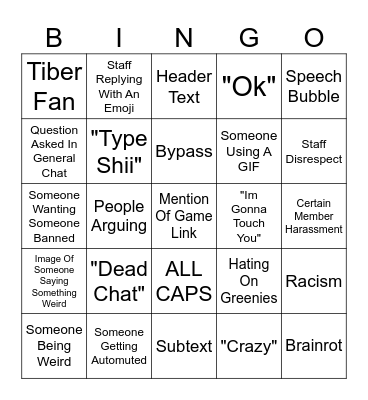 BL/RC Bingo Card