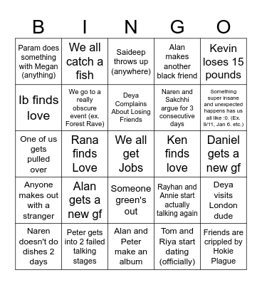 THE Bingo Board Bingo Card