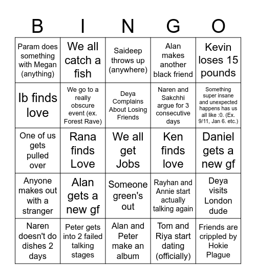 THE Bingo Board Bingo Card