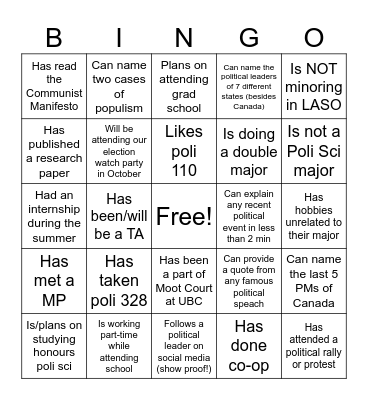 Bingo Card