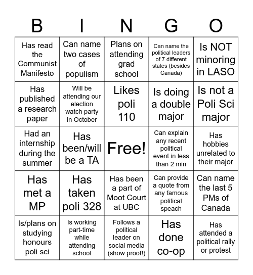 Bingo Card