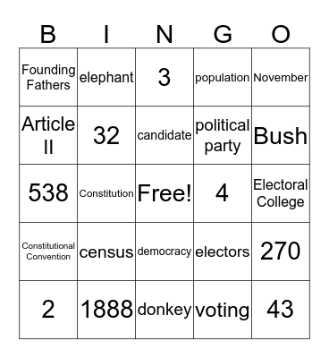 Election Bingo Card
