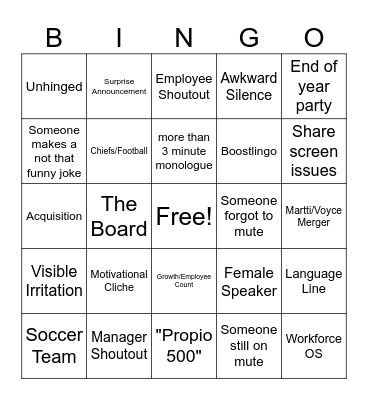 Card 2 Bingo Card
