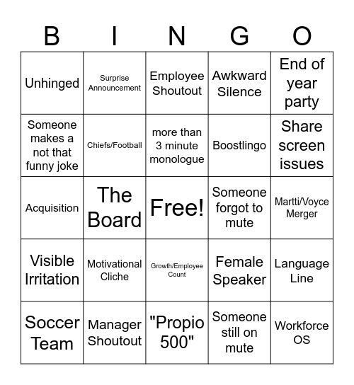 Card 2 Bingo Card