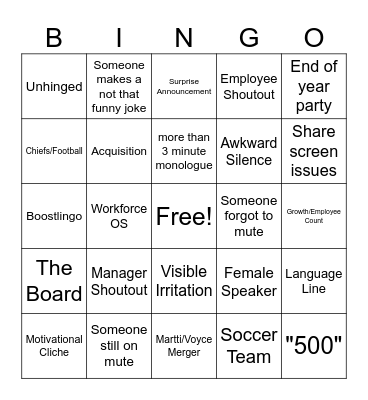 Card 3 Bingo Card