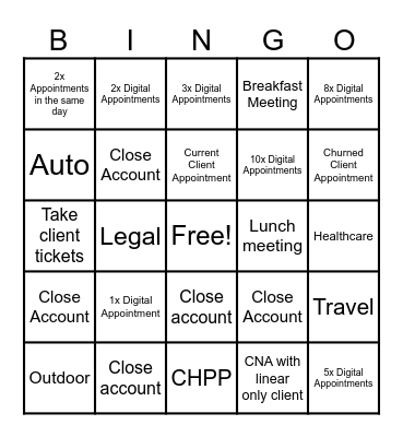 September Only Sale Bingo Card