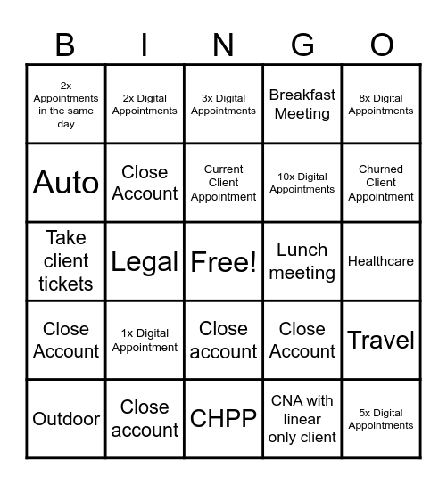 September Only Sale Bingo Card