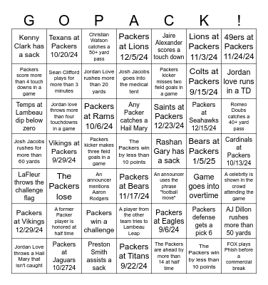 MobCraft Football Frenzy! Bingo Card