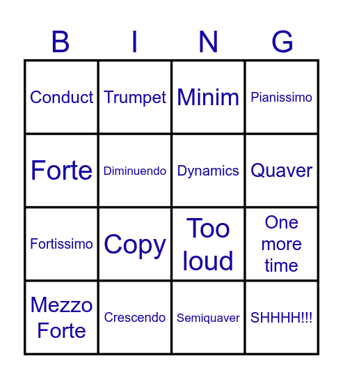 Wind Wizards Bingo Card