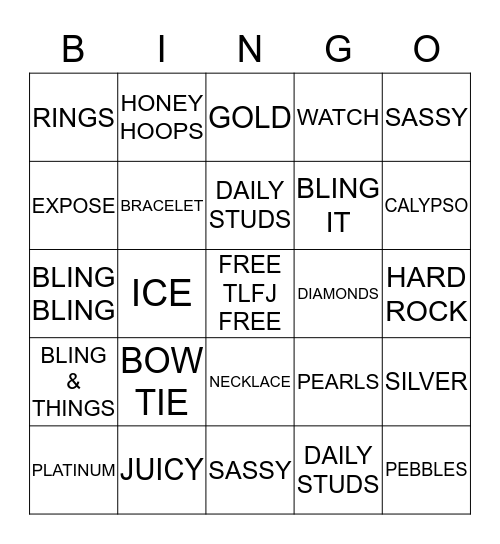 SPRING BLING Bingo Card