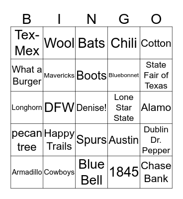 Happy Trails Bingo  Bingo Card