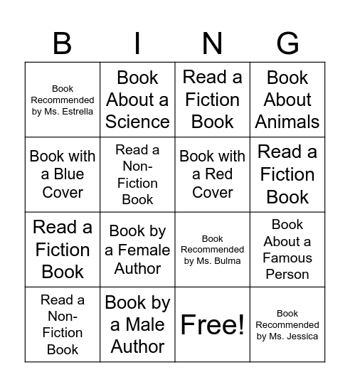 Library BINGO Card