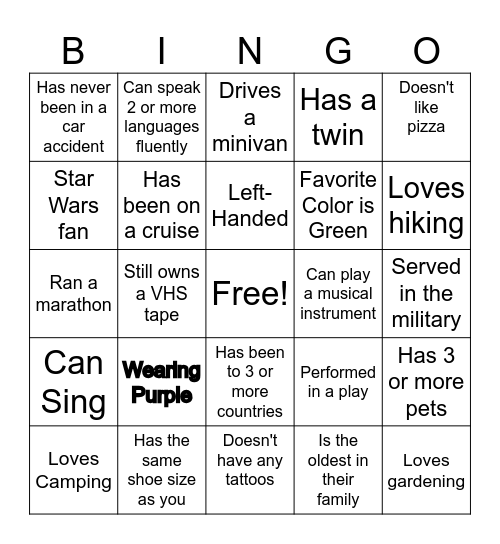 DDE BINGO Card