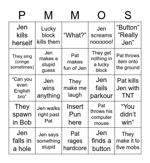 Popularmmos Bingo Card