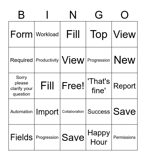 MSX Bingo Card