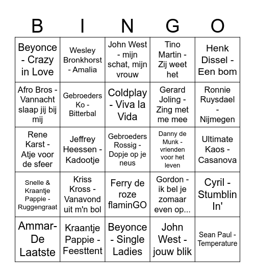 Go & Jo Bingo Show! Bingo Card