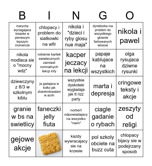 rok szkolny 2024/25 bingo Card