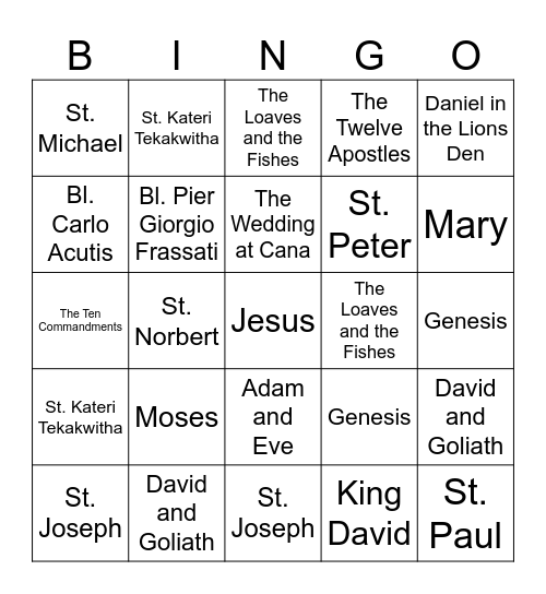 Christian Bingo Card