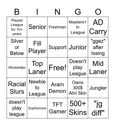 LOLUTD BINGO Card