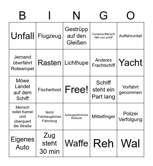 Logistic Bingo Card