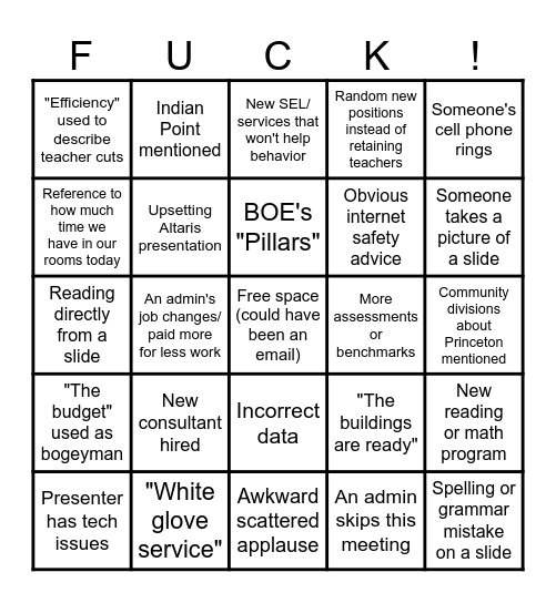 Shitposting Bingo Card