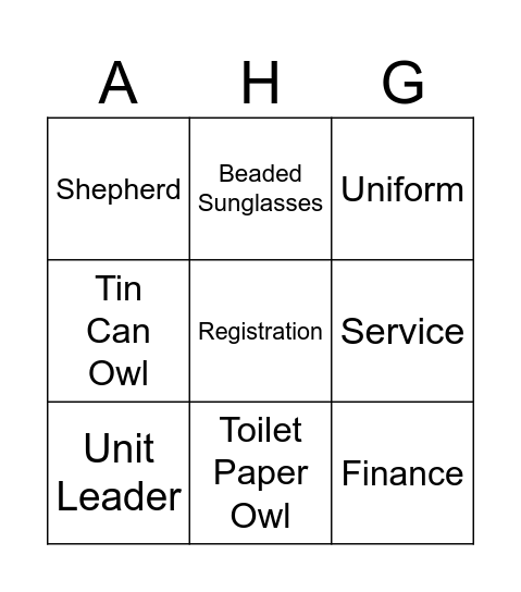 OPEN HOUSE Bingo Card