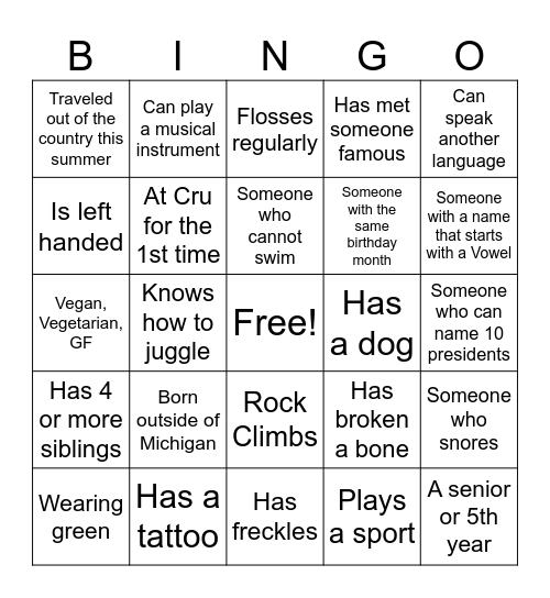 BINGO Card