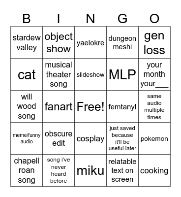 what is luna's tiktok up to Bingo Card